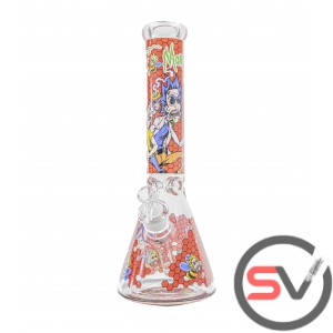 RICK AND MORTY HONEYCOMB DESIGN BEAKER 14inch - RED